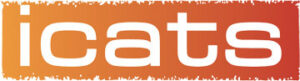 Icats logo with white text against a warm gradient background featuring orange to red hues.