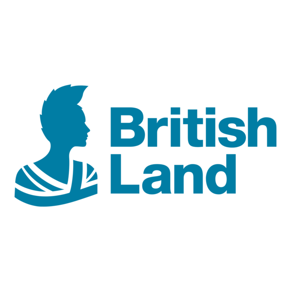 British Land logo in teal with silhouette of a person and bold text on a white background.