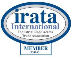 IRATA International logo with Industrial Rope Access Trade Association and MEMBER 8301/O.